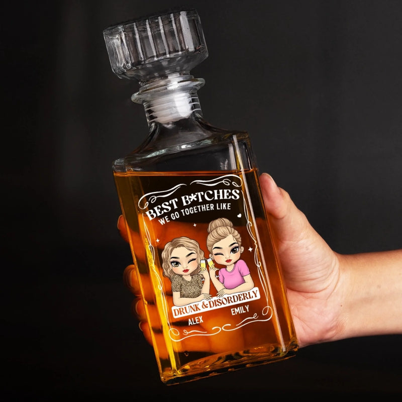 Custom Name Bestie Whiskey Gifts for Women - Personalized Whiskey Bottle