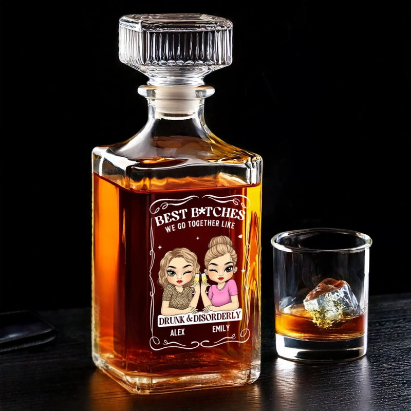 Custom Name Bestie Whiskey Gifts for Women - Personalized Whiskey Bottle