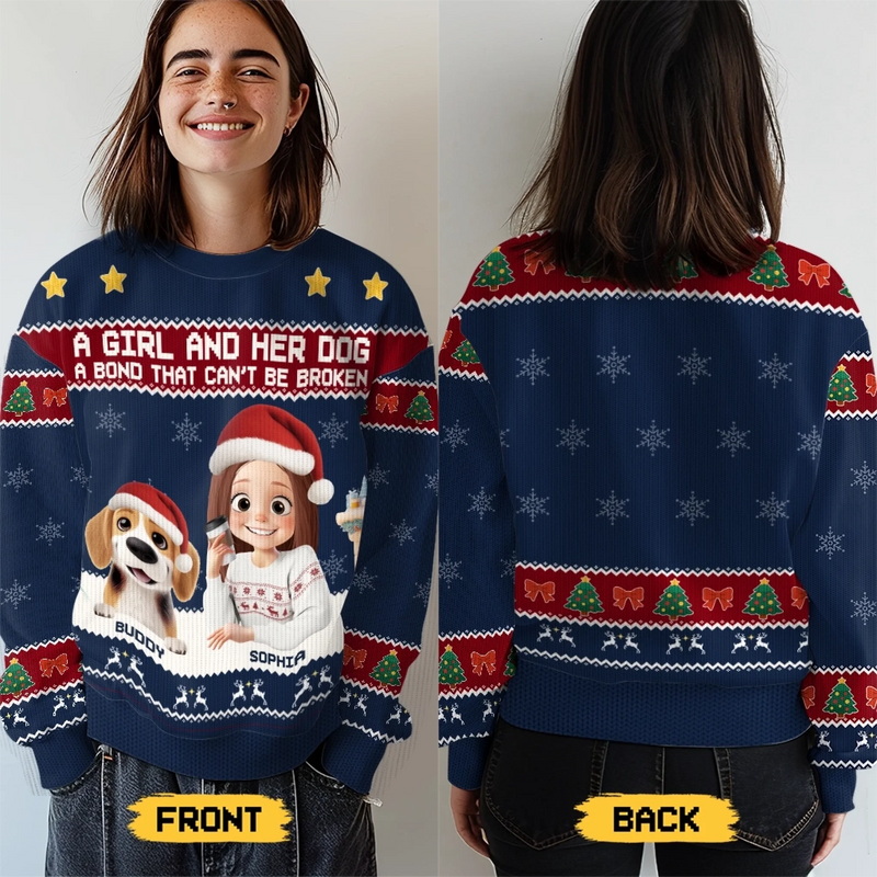 Custom Unisex Ugly Sweatshirt - Personalized  Christmas Birthday Gifts For Dog Cat Lovers, Dog Dad And Mom, Cat Owners - Santa Claws Is Coming