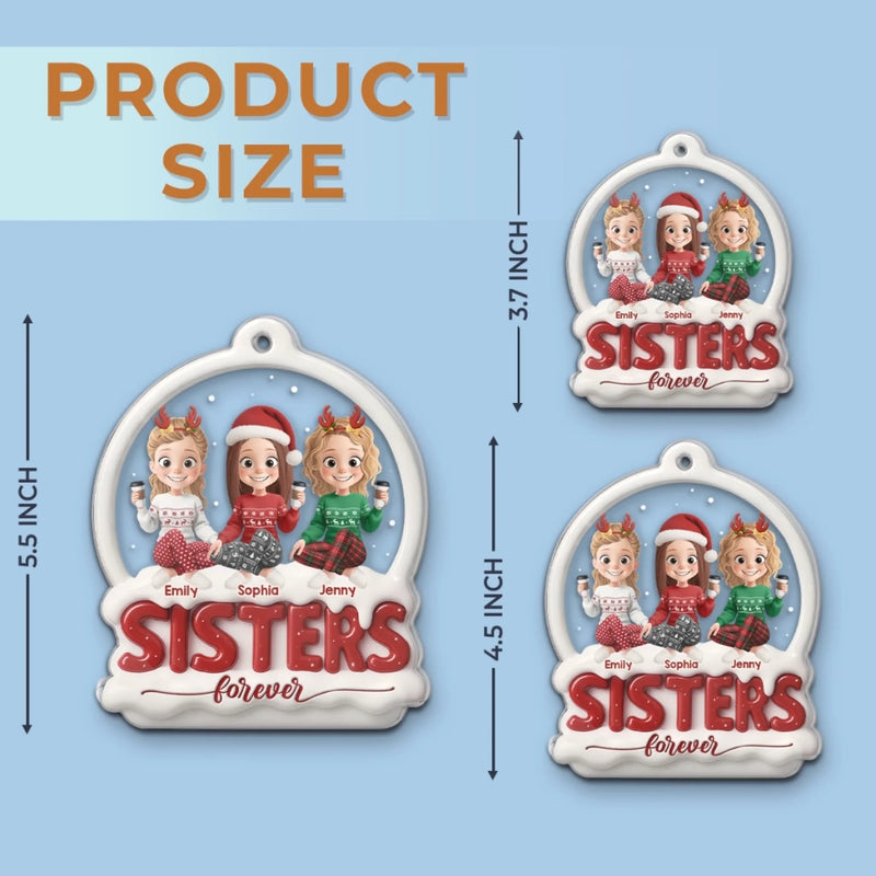 Custom Acrylic Ornament - Personalized Best Friend Christmas Birthday Gifts For Women, Besties, Sisters, BFF - Bestie Nights Glow With Cheer