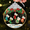 Custom Glass Ornament - Personalized Christmas Birthday Gifts For Mom, Dad, Kids - Family Makes Christmas Bright