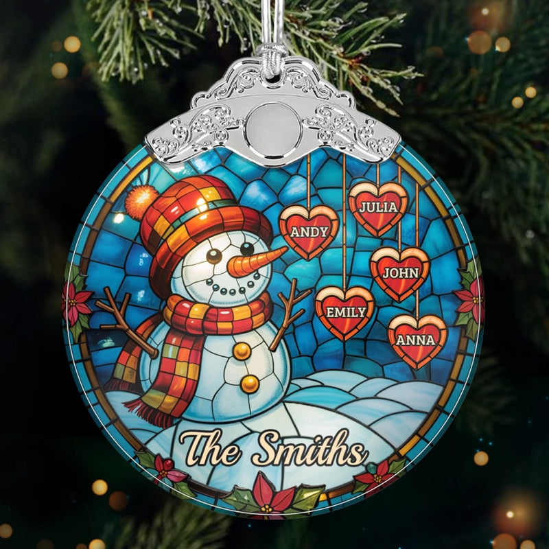 Custom Glass Ornament - Personalized Christmas Birthday Gifts For Mom, Dad, Kids - Merry Little Family