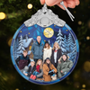 Custom Photo Glass Ornament - Personalized Christmas Birthday Gifts For Mom, Dad, Kids - Home Is Where We Gather