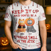 Custom Unisex T-shirt - Personalized Halloween  Birthday Gifts For Cat Lovers, Cat Mom And Dad - Blood Stains, Fur Stains