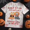 Custom Unisex T-shirt - Personalized Halloween  Birthday Gifts For Cat Lovers, Cat Mom And Dad - Blood Stains, Fur Stains