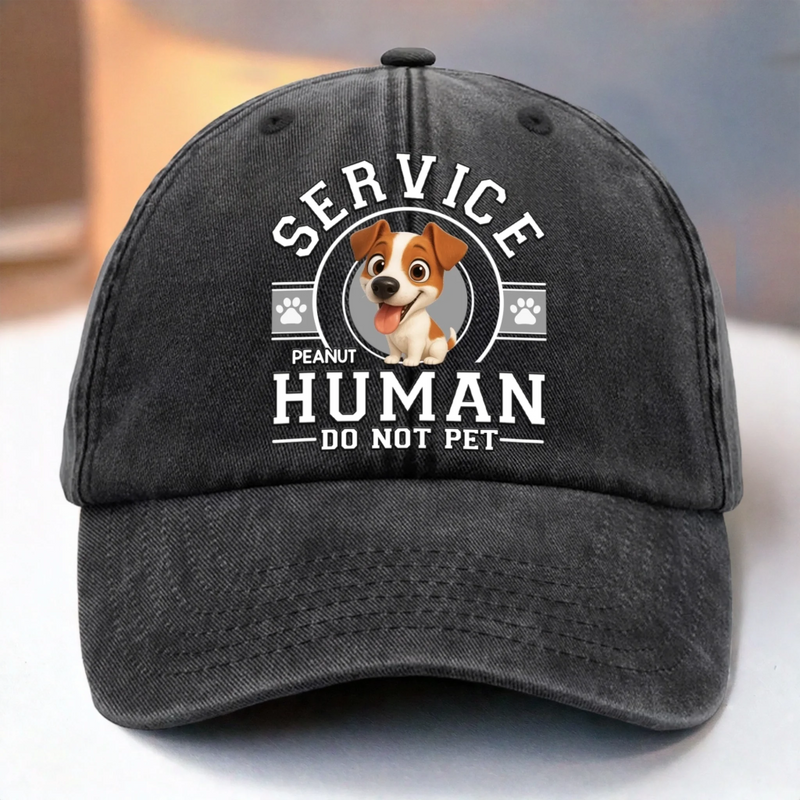 Custom Vintage Washed Denim Baseball Cap - Personalized Birthday Gifts For Dog Lovers, Dog Dad And Mom - Wag More, Bark Less