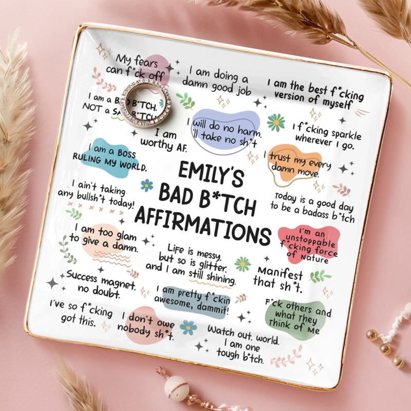 Custom Full-Print Jewelry Dish - Personalized Best Friend Birthday Gifts For Women, Besties, Sisters, BFF, Yourself -  I Glow On My Own