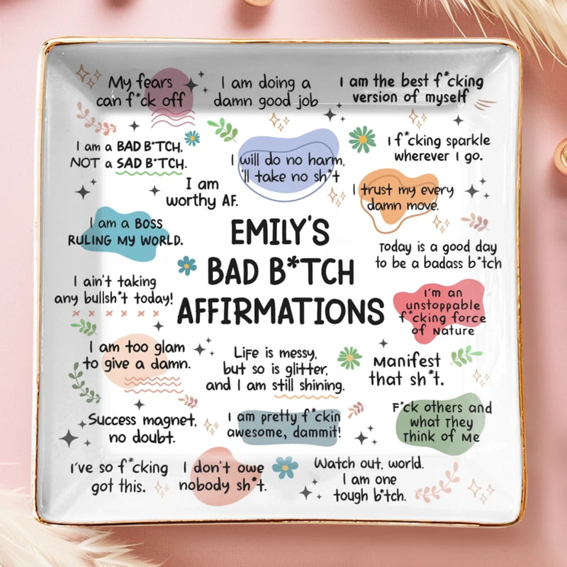 Custom Full-Print Jewelry Dish - Personalized Best Friend Birthday Gifts For Women, Besties, Sisters, BFF, Yourself -  I Glow On My Own