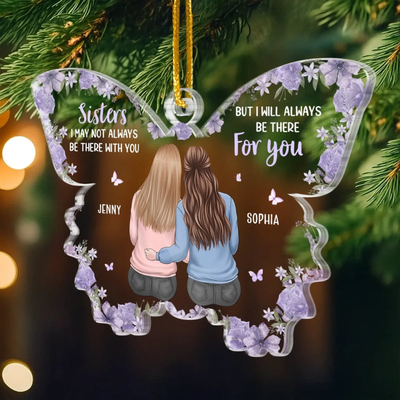 Custom Acrylic Ornament - Personalized Best Friend Christmas Birthday Gifts For Women, Besties, Sisters, BFF - Besties Shine Bright This Christmas