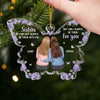 Custom Acrylic Ornament - Personalized Best Friend Christmas Birthday Gifts For Women, Besties, Sisters, BFF - Besties Shine Bright This Christmas