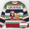 Custom Unisex Ugly Sweatshirt - Personalized  Christmas Birthday Gifts For Cat Lovers, Cat Mom And Dad - Whiskers In The Snow