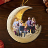 Custom Photo Acrylic Ornament - Personalized Christmas Birthday Gifts For Mom, Dad, Kids - Love You To The Moon