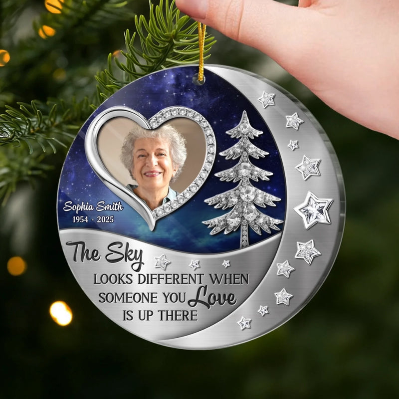 Custom Photo Acrylic Ornament - Personalized Christmas Memorial Sympathy Gifts For Loss Of Mom, Dad - In Our Hearts Forevermore