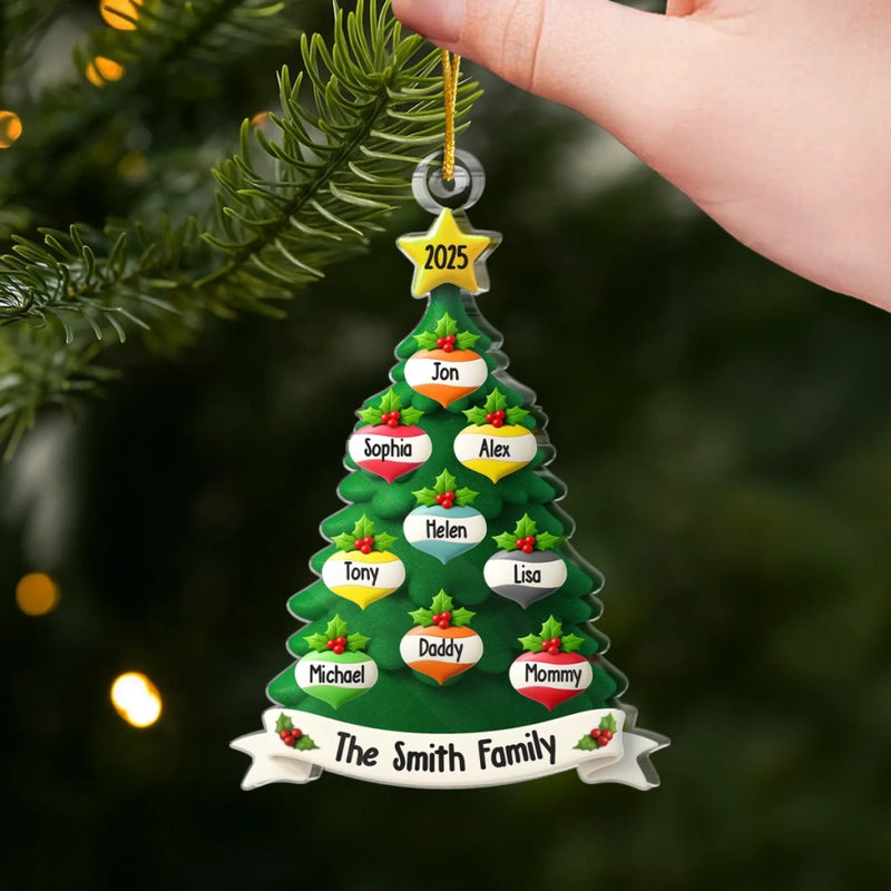 Custom Acrylic Ornament - Personalized Christmas Birthday Gifts For Mom, Dad, Kids - Our Love, Our Family