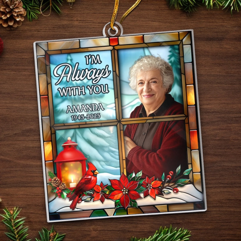 Custom Photo Acrylic Ornament - Personalized Christmas Memorial Sympathy Gifts For Loss Of Mom, Dad - Love Lives Beyond The Goodbye