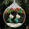 Custom Glass Ornament - Personalized Christmas Birthday Gifts For Mom, Dad, Kids - Family Makes Christmas Bright
