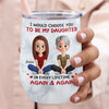Custom Wine Tumbler - Personalized Birthday Gifts For Mom, Daughter - Love Passed From Mom To Girl