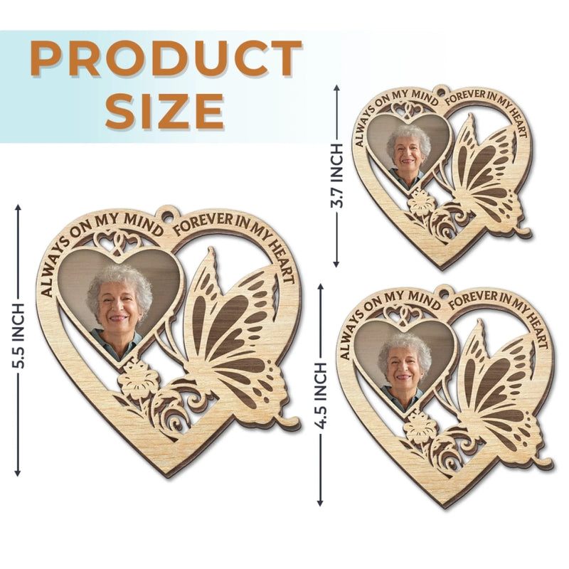 Custom Photo Wood Ornament - Personalized Christmas Memorial Sympathy Gifts For Loss Of Mom, Dad - In Loving Memory