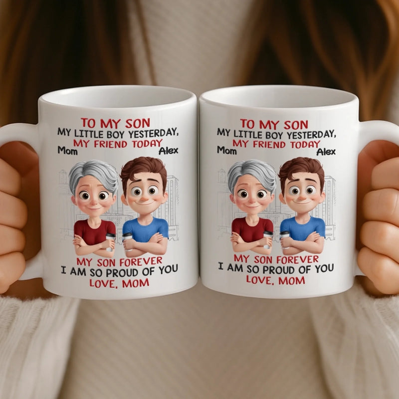 Custom Name Gifts for Son from Mom - Personalized Mugs