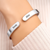 Custom Engraved Stainless Steel Cuff Bracelet - Personalized Best Friend Birthday Gifts For Women, Besties, Sisters, BFF - Friends Engraved In Forever