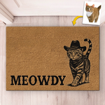 Custom Pet Photo Cowboy Cat Gifts for Cat Lovers - Personalized Doormat