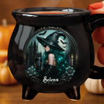 Custom Name Witch Halloween Gifts - Personalized Cauldron Coffee Mug