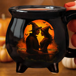 Custom Name Halloween Witch Couple Gifts - Personalized Cauldron Coffee Mug