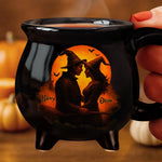 Custom Name Halloween Witch Couple Gifts - Personalized Cauldron Coffee Mug