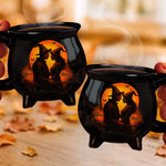 Custom Name Halloween Witch Couple Gifts - Personalized Cauldron Coffee Mug