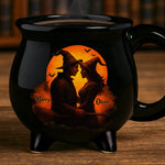 Custom Name Halloween Witch Couple Gifts - Personalized Cauldron Coffee Mug
