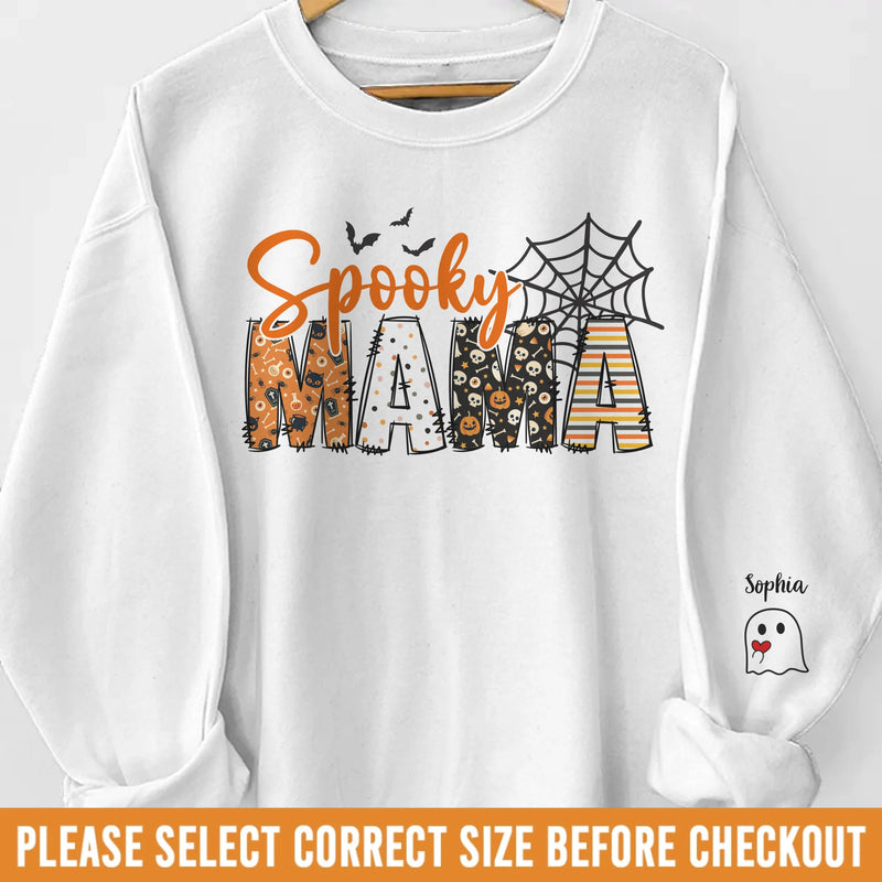 Custom Unisex Sweatshirt, Hoodie With Design On Sleeve - Personalized Halloween Birthday Gifts For Mom, Grandma - Family Together Under Pumpkin Glow