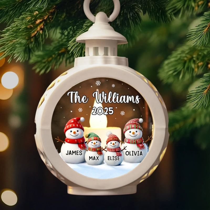 Custom Candlelight Lantern Ornament -  Personalized Christmas Birthday Gifts For Mom, Dad, Kids - Christmas Glows With Family Love
