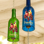 Custom Name Cardinal Couple Love Gifts - Personalized Wine Bottle Wind Chime
