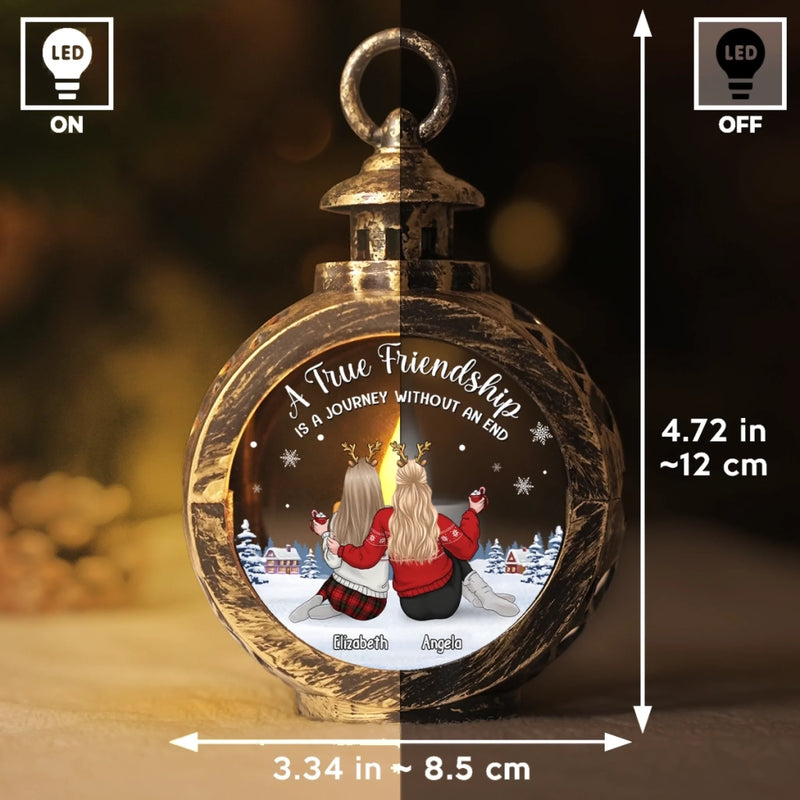 Custom Candlelight Lantern Ornament -  Personalized Best Friend Christmas Birthday Gifts For Women, Besties, Sisters, BFF - Together We Shine As Besties