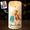 Custom Photo Watercolor LED Candle - Personalized Anniversary Wedding Gifts For Husband And Wife, Him And Her - Our Love Lights The Way