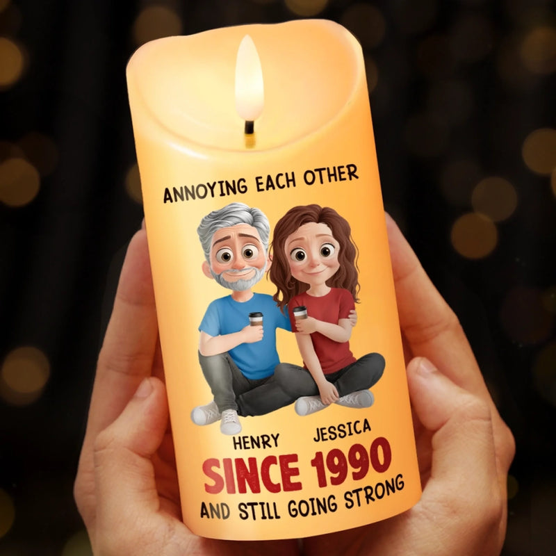 Custom LED Candle - Personalized Anniversary Wedding Gifts For Husband And Wife, Him And Her - We’re Unstoppable Together