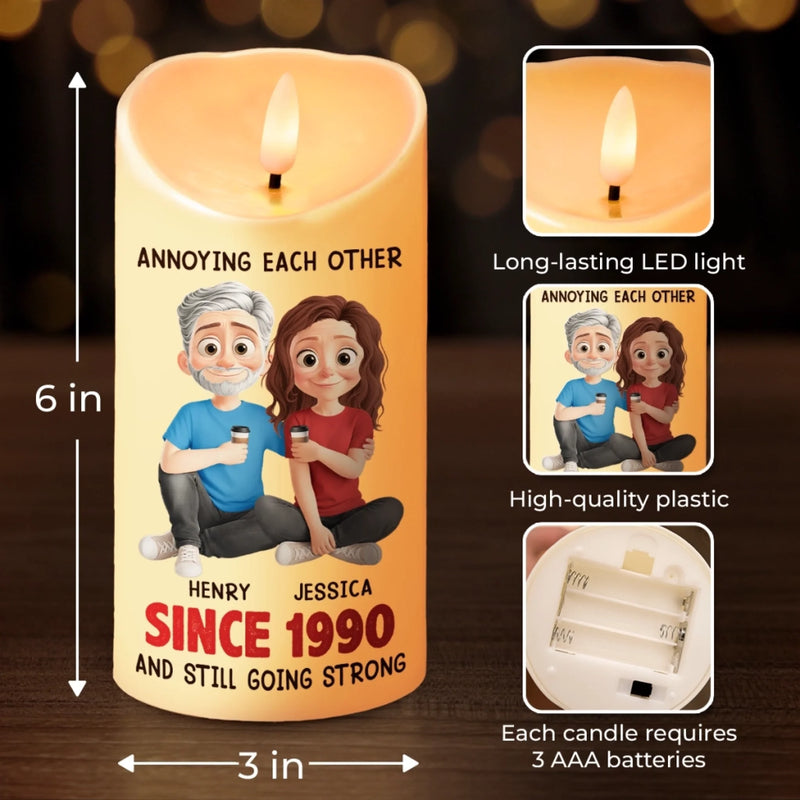 Custom LED Candle - Personalized Anniversary Wedding Gifts For Husband And Wife, Him And Her - We’re Unstoppable Together