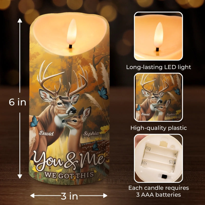 Custom LED Candle - Personalized Anniversary Wedding Gifts For Husband And Wife, Him And Her - My Heart Found Its Forest