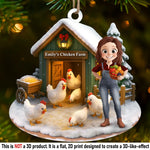 Custom Name Christmas Chicken Farm Gifts - Personalized Ornament