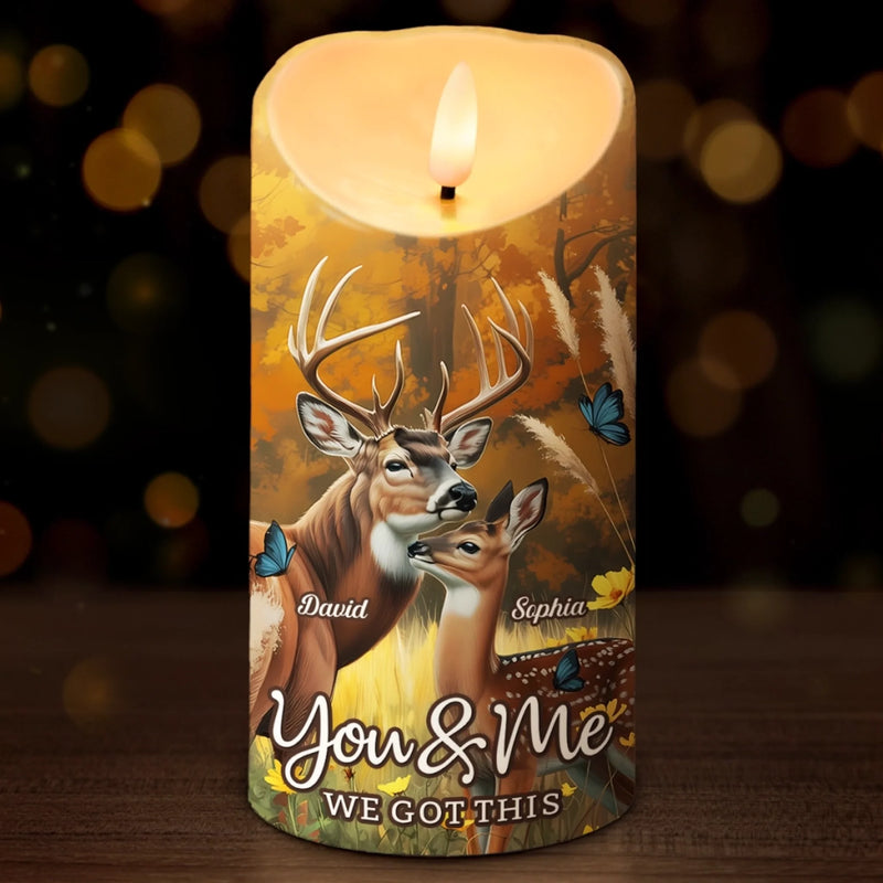 Custom LED Candle - Personalized Anniversary Wedding Gifts For Husband And Wife, Him And Her - My Heart Found Its Forest
