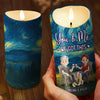 Custom LED Candle - Personalized Anniversary Wedding Gifts For Husband And Wife, Him And Her - Our Love Lights The Night