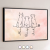 Custom Line Art Horizontal Poster - Personalized Pet Memorial Sympathy Gifts For Dogs - Furry Souls, Endless Love