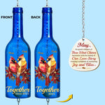 Custom Name Cardinal Couple Love Gifts - Personalized Wine Bottle Wind Chime