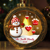 Custom Snowman Candlelight Lantern Ornament -  Personalized Christmas Birthday Gifts For Mom, Dad, Brother, Sister, Kids - Family Hearts Beat As One