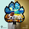 Custom Starry Night Wood And Acrylic Night Light - Personalized Pet Memorial Sympathy Gifts For Dogs - Forever Loved Never Forgotten