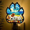 Custom Starry Night Wood And Acrylic Night Light - Personalized Pet Memorial Sympathy Gifts For Dogs - Forever Loved Never Forgotten