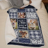 Custom Photo Blanket - Personalized Pet Christmas Memorial Sympathy Gifts For Dogs, Cats - Paws Leave Prints On Our Souls