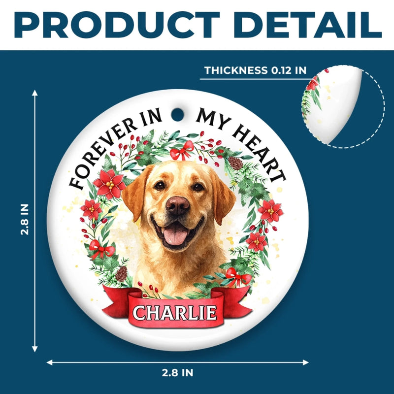 Custom Photo Ceramic Ornament - Personalized Pet Christmas Memorial Sympathy Gifts For Dogs, Cats - Love Lives On With Gentle Whiskers