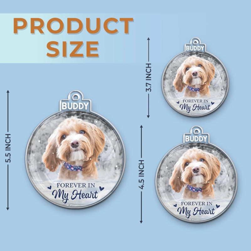 Custom Photo Acrylic Ornament - Personalized Pet Christmas Memorial Sympathy Gifts For Dogs, Cats - Always By My Side In Spirit