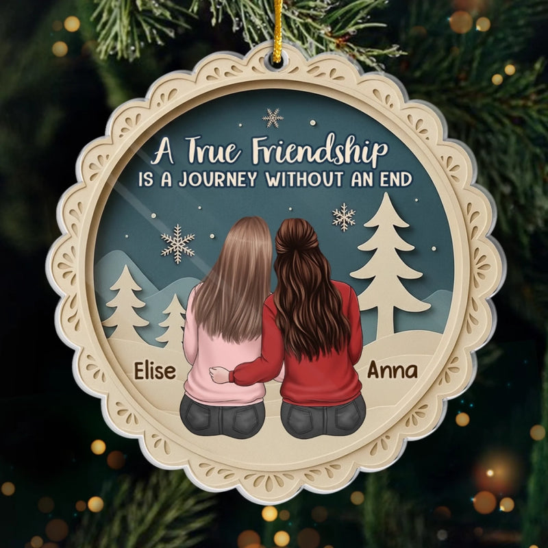 Custom Acrylic Ornament - Personalized Best Friend Christmas Birthday Gifts For Women, Besties, Sisters, BFF - Friendship Is My Christmas Blessing